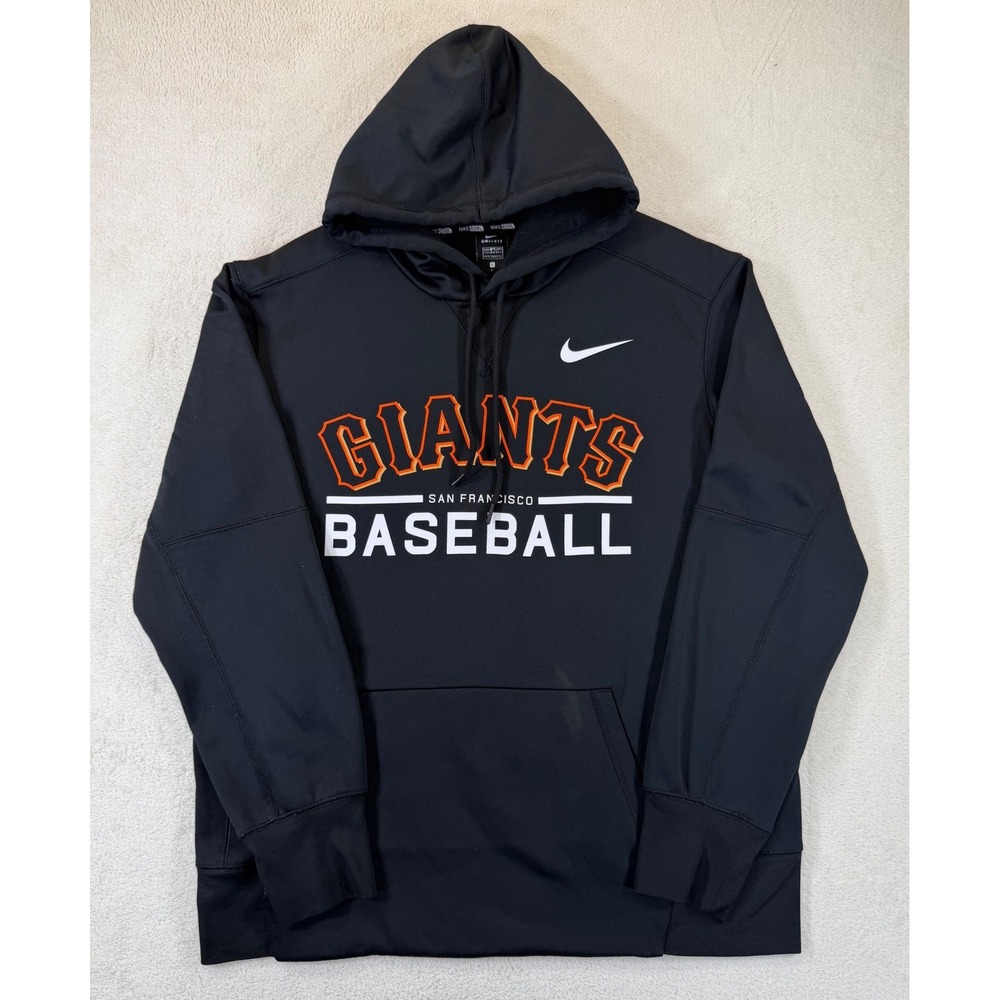 Nike San Francisco Giants Baseball Hoodie Mens Large Black Dri-FIT MLB Pullover